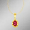 Anhänger mit echtem Rubin-Cabochon