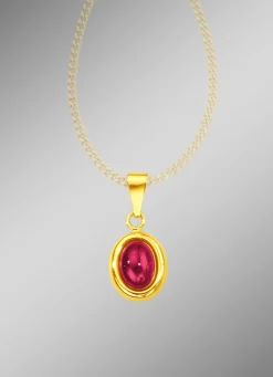 Anhänger mit echtem Rubin-Cabochon