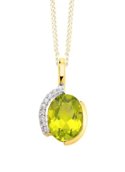 Anhänger mit echt Peridot und synth. Zirkonia