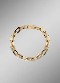 Armband aus vergoldetem Edelstahl mit Kristallen