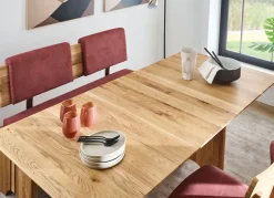 Bankgruppe mit Gestell aus massiver, geölter Eich