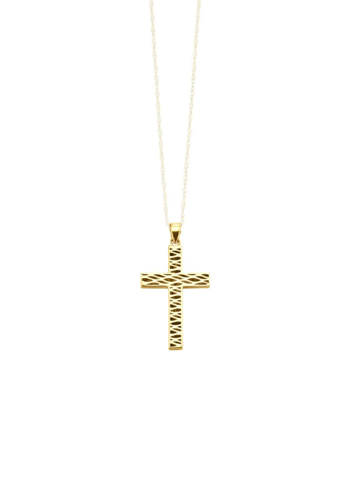 Beidseitig tragbarer Kreuz-Anhänger mit synth. Zirkonia