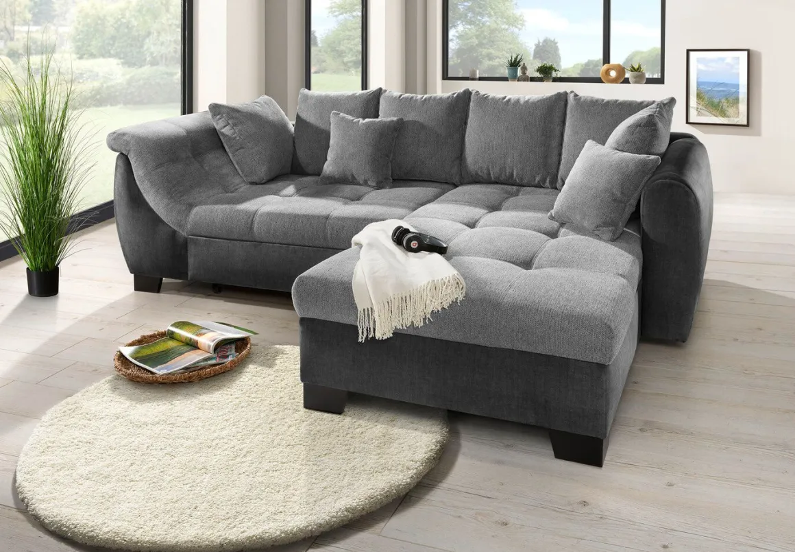 Bequeme Polsterecke mit Bettfunktion