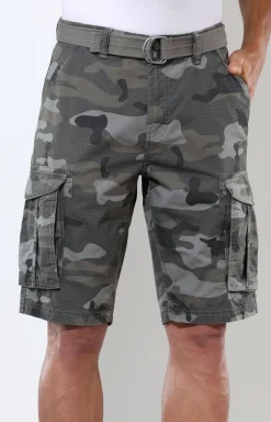 Bermudas mit Gürtel und Cargotaschen in 2 Farben
