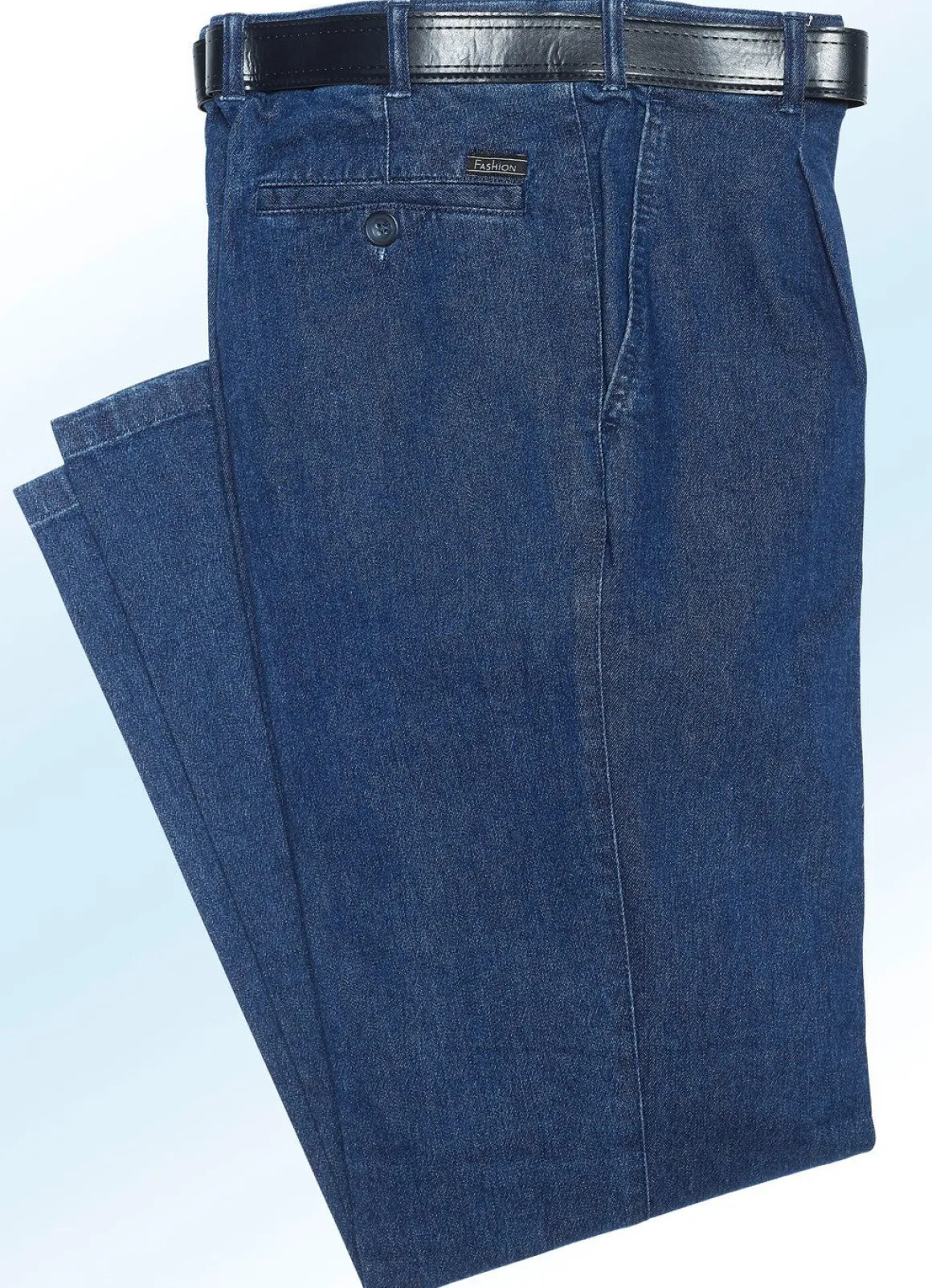 Bügelfreie Jeans mit Gürtel in 3 Farben