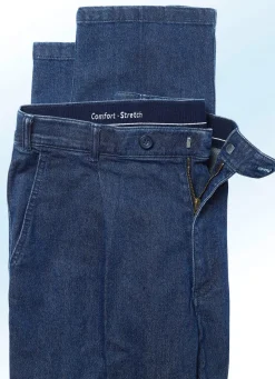 Bügelfreie Jeans mit Gürtel in 3 Farben