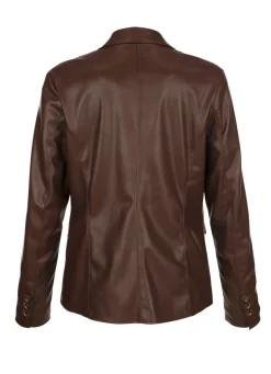 Blazer aus Nappaleder-Imitat