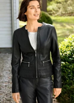 Blazer mit toniger Stickerei