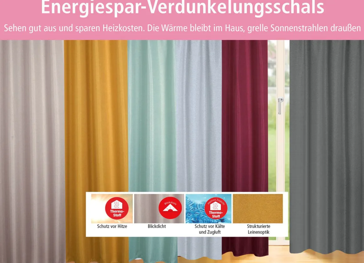Blickdichter Verdunkelungsschal in strukturierter Leinenoptik