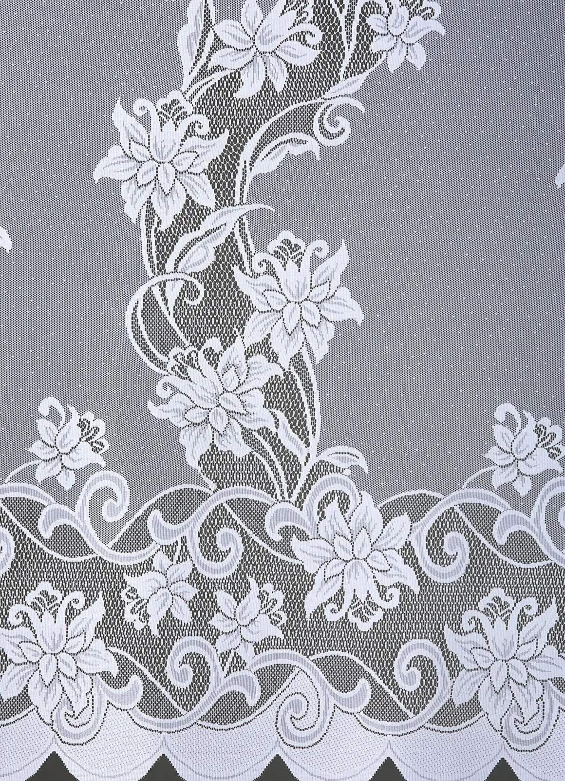 Blumenfenster-Store mit Faltenband