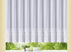 Blumenfenster-Store mit geradem Abschluss