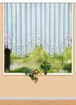 Blumenfenster-Store mit Plauener Spitze