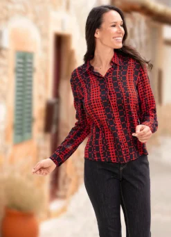 Bluse mit Hemdkragen