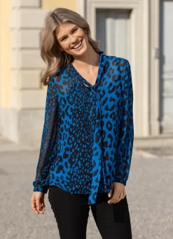 Bluse mit Schluppe zum Binden in 2 Farben