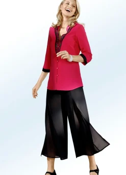 Bluse mit schwarzen Applikationen