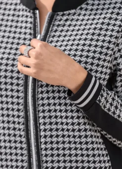Blusenjacke mit Hahnentritt-Dessin