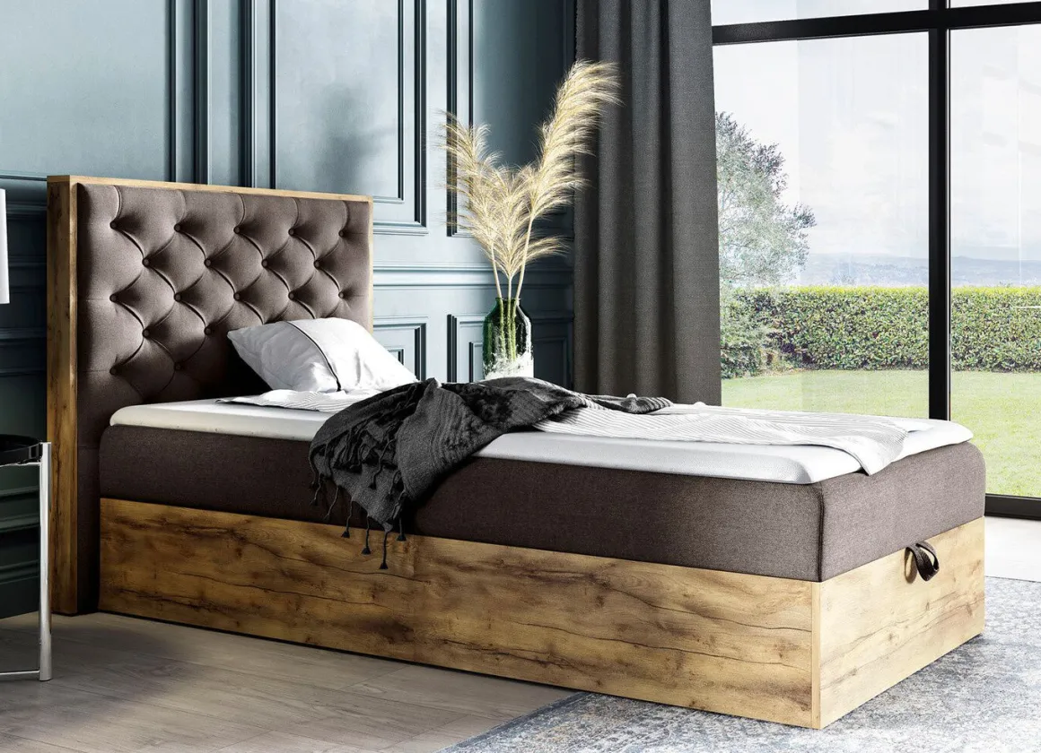 Boxspringbett mit Bettkasten und Topper