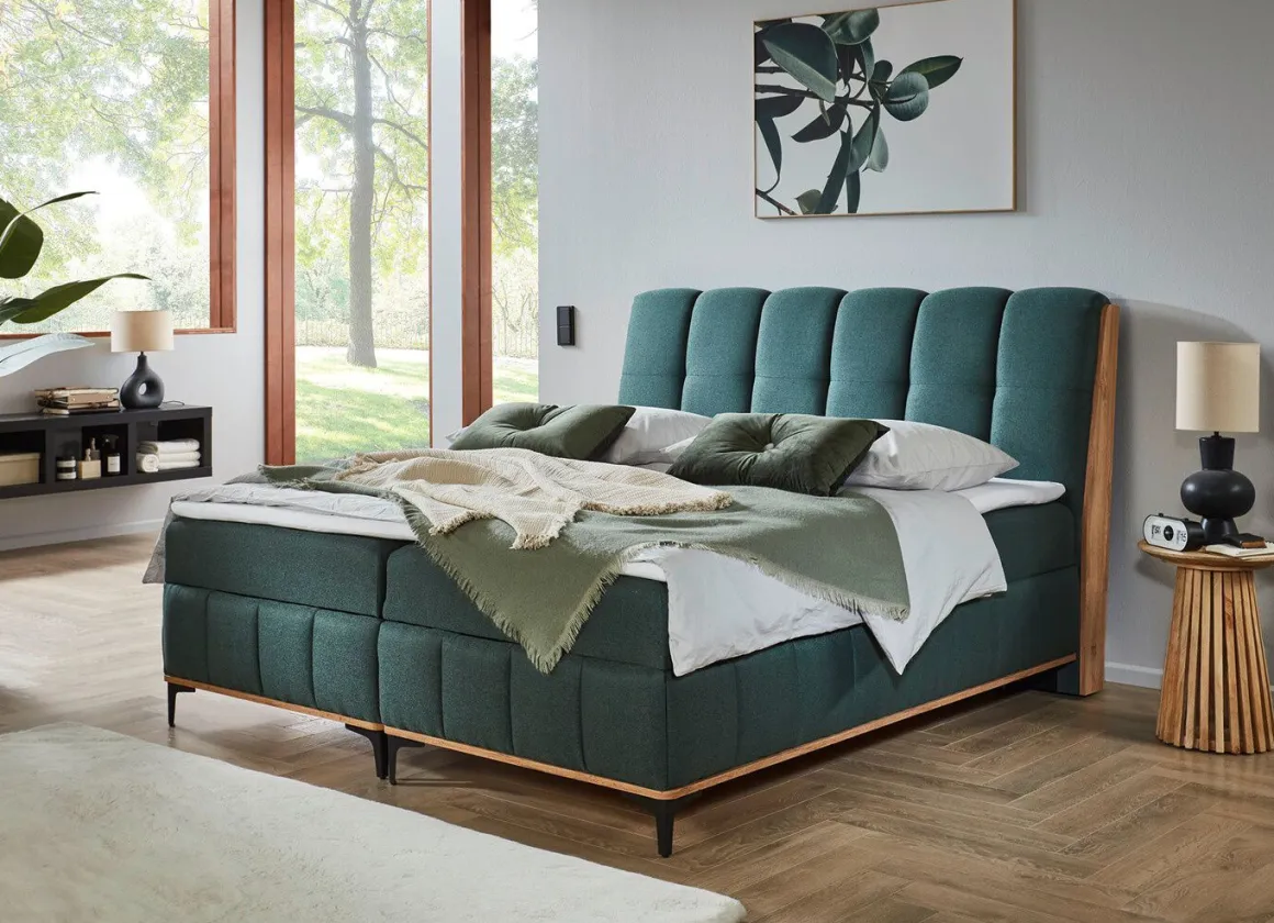 Boxspringbett mit Bettkästen und Kaltschaum-Topper