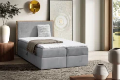 Boxspringbett mit Rahmen aus Wotaneiche