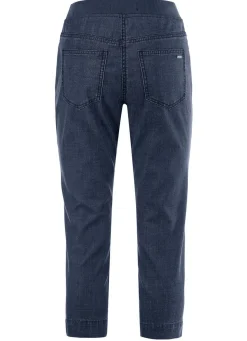 Caprijeans mit Strasssteinchenzier