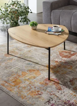 Couchtisch im Loft-Design mit Metallgestell