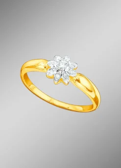 Damenring mit Brillant und Diamanten