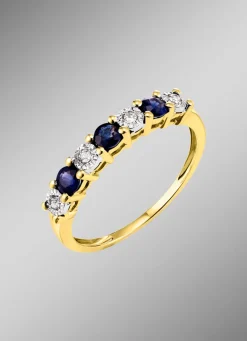 Damenring mit echt Safir und Brillanten