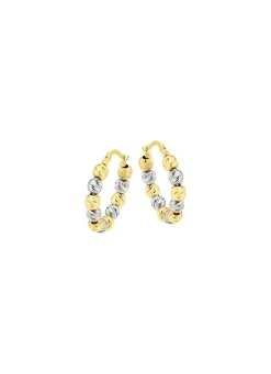 Diamantierte Creolen in Bicolor