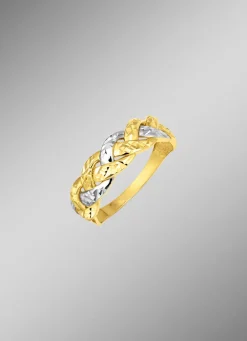 Diamantierter Damenring in Bicolor