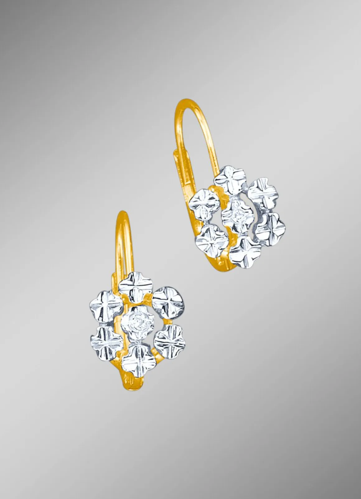 Diamant-Ohrringe in Blütenfrom mit 2 lupenreinen Brillanten