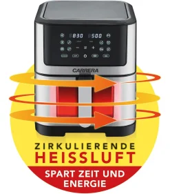 Digitale Heißluftfritteuse mit LED-Touch-Display