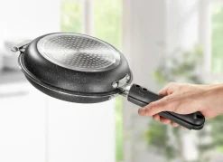 Doppelpfanne mit Antihaftbeschichtung – perfekt für Rösti, Pfannkuchen und Omelett