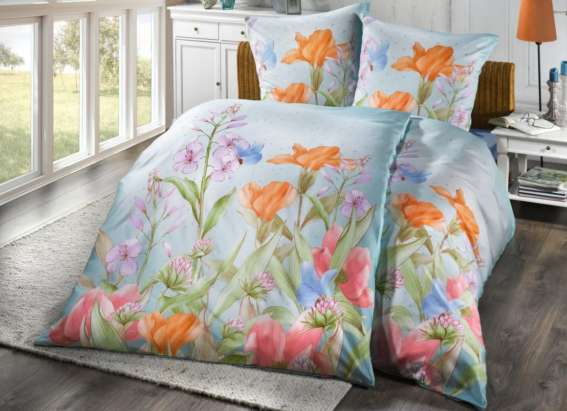 Dormisette Bettwäsche-Garnitur mit floralen Dessin