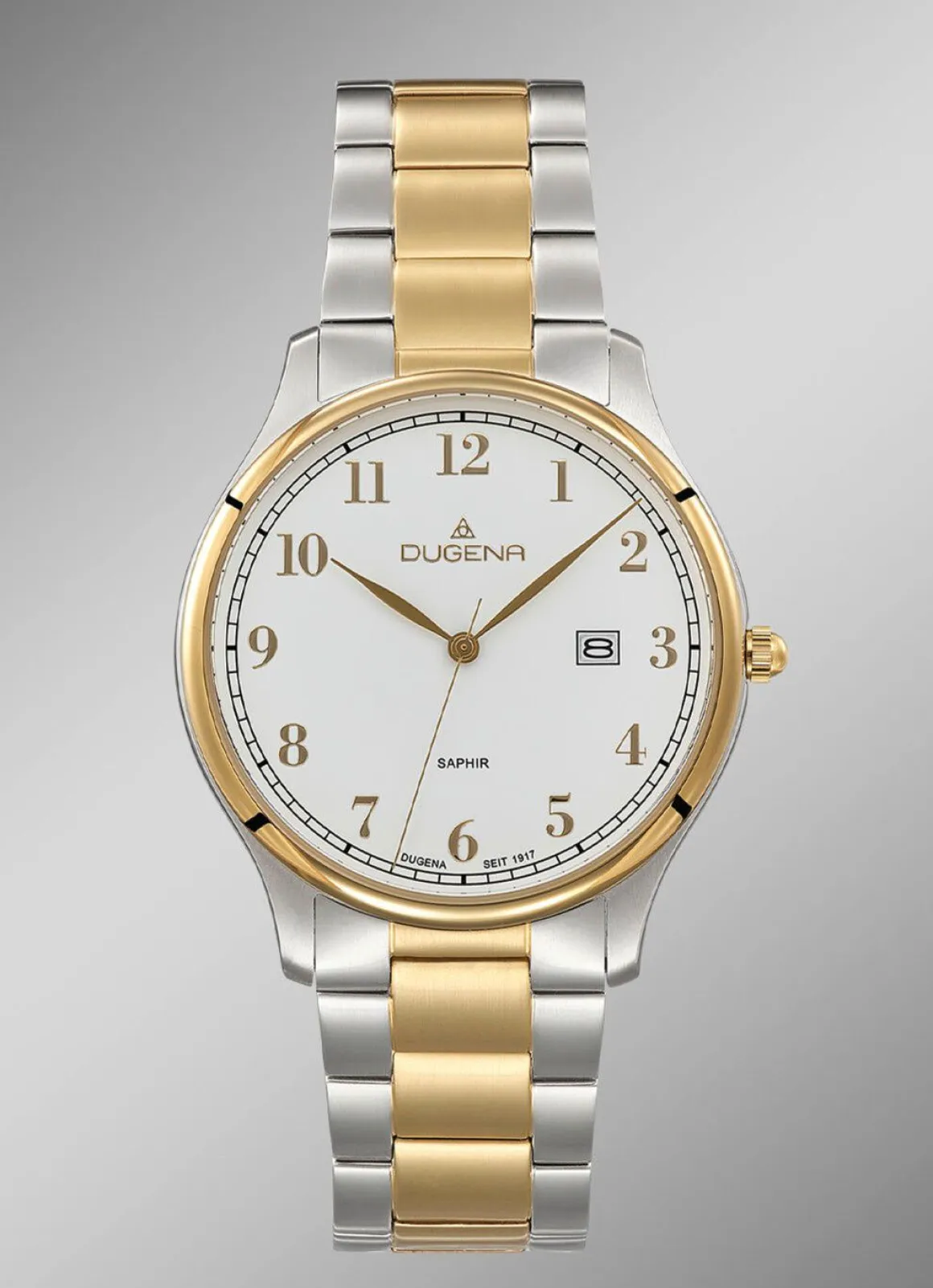 Dugena-Quartz-Herrenuhr mit Edelstahlbandgehäuse