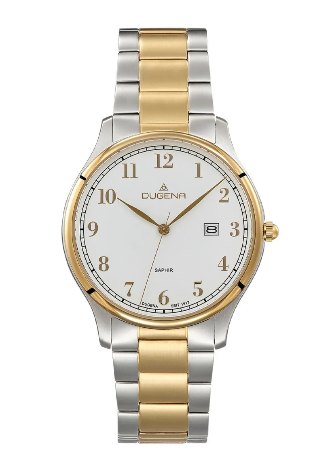 Dugena-Quartz-Herrenuhr mit Edelstahlbandgehäuse