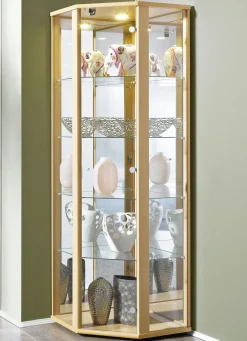 Eck-Vitrine mit LED-Beleuchtung