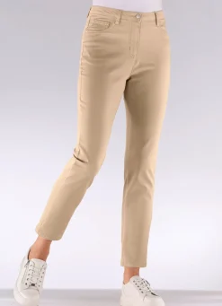 Edeljeans mit Stickerei in 7/8-Länge