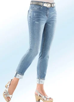 Edel-Jeans in 7/8-Länge mit hübschem Glitzersteinchenbesatz