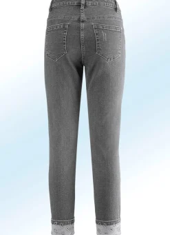 Edel-Jeans in 7/8-Länge mit hübschem Glitzersteinchenbesatz