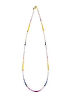 Edle Halskette mit echt Safir in Multicolor