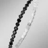 Elastisches Armband aus Edelstahl mit schwarzen Kristallen