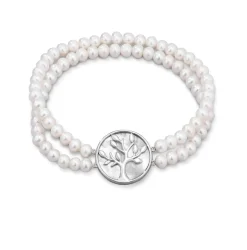 Elastisches 2-reihiges Armband mit Süßwasser-Zuchtperlen