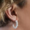 Elegante Creolen mit Süßwasser-Zuchtperlen