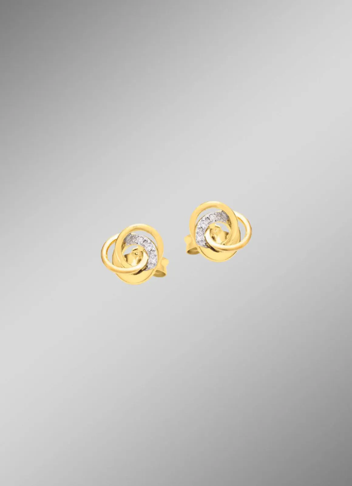 Elegante Knoten-Ohrstecker mit Zirkonia