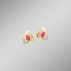 Elegante Ohrstecker mit Rubin und Zirkonia