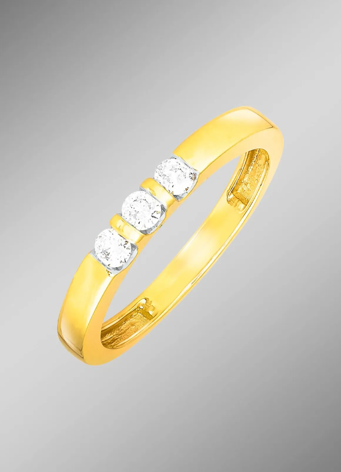 Eleganter Damenring mit 3 Brillanten