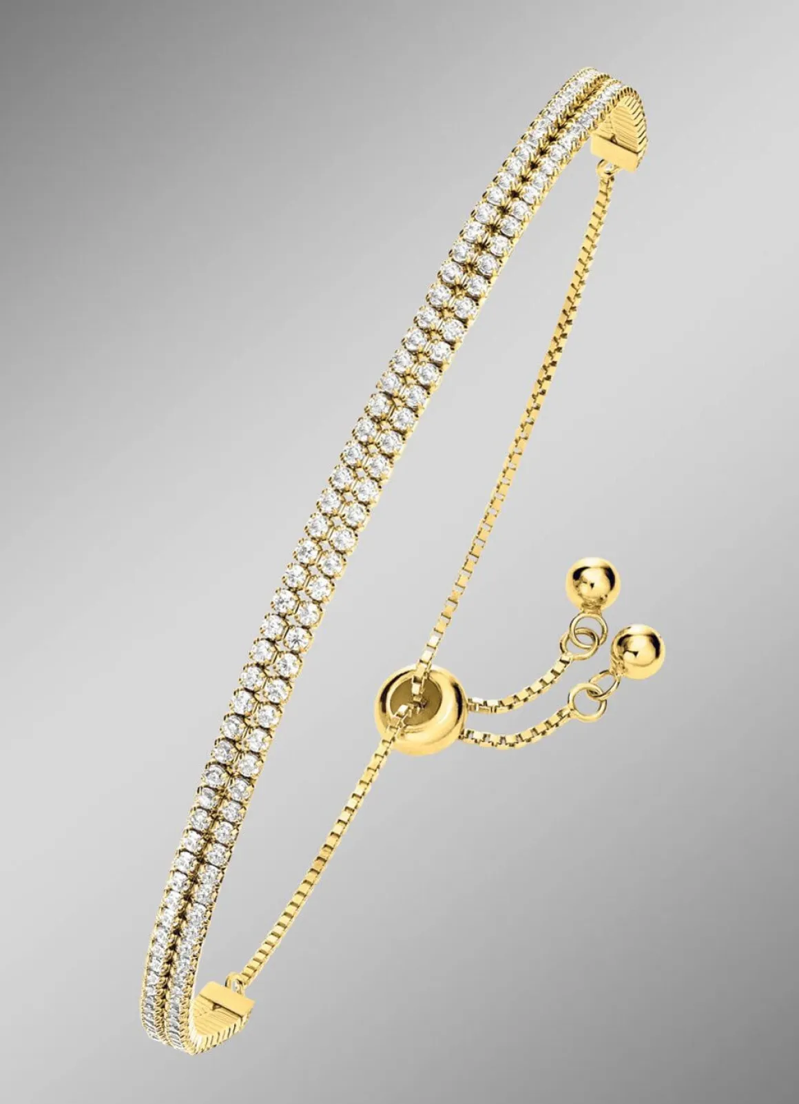Elegantes doppelreihiges Armband mit synth. Zirkonia