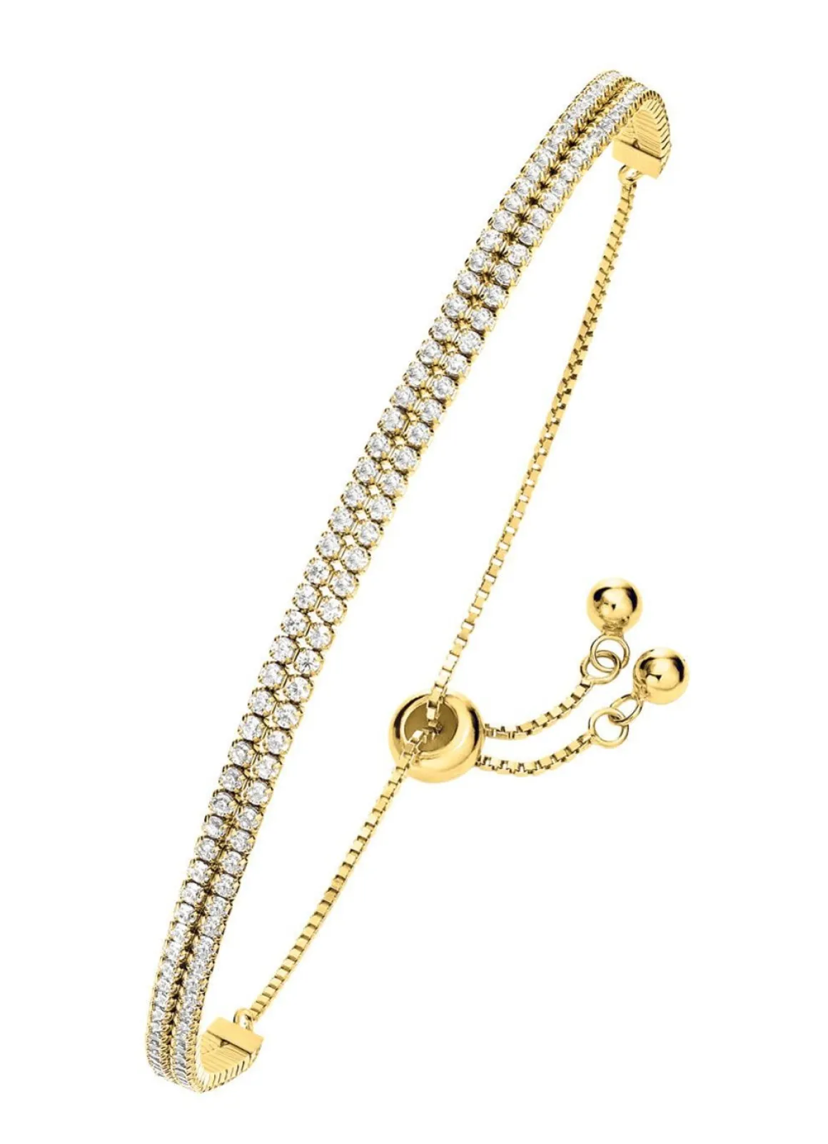 Elegantes doppelreihiges Armband mit synth. Zirkonia