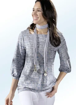 ELENA EDEN Pullover mit schönem Dessin und dezentem Glanz