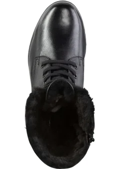 ELENA EDEN Schnür-Stiefelette mit umschlagbarem Lammfellkragen